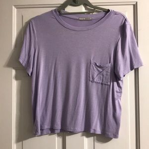 Purple Short Sleeved Crop Top